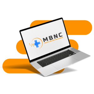 MBNC Logo on a laptop to show our prowess in the digital world of medical billing and coding.